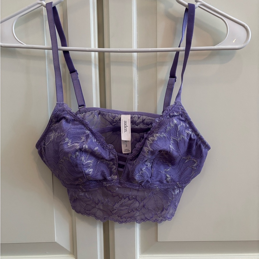 purple laced bra